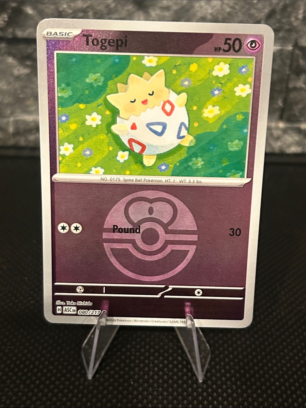 Pokemon Togepi 080/217 Reverse Holo Rare from‎ Ascended Heroes Set M/NM